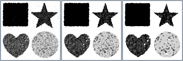 Image processed by ICM and Potts model for 1, 2 and 4 iterations (from left to right).