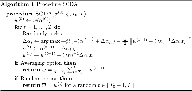 SDCA algorithm.